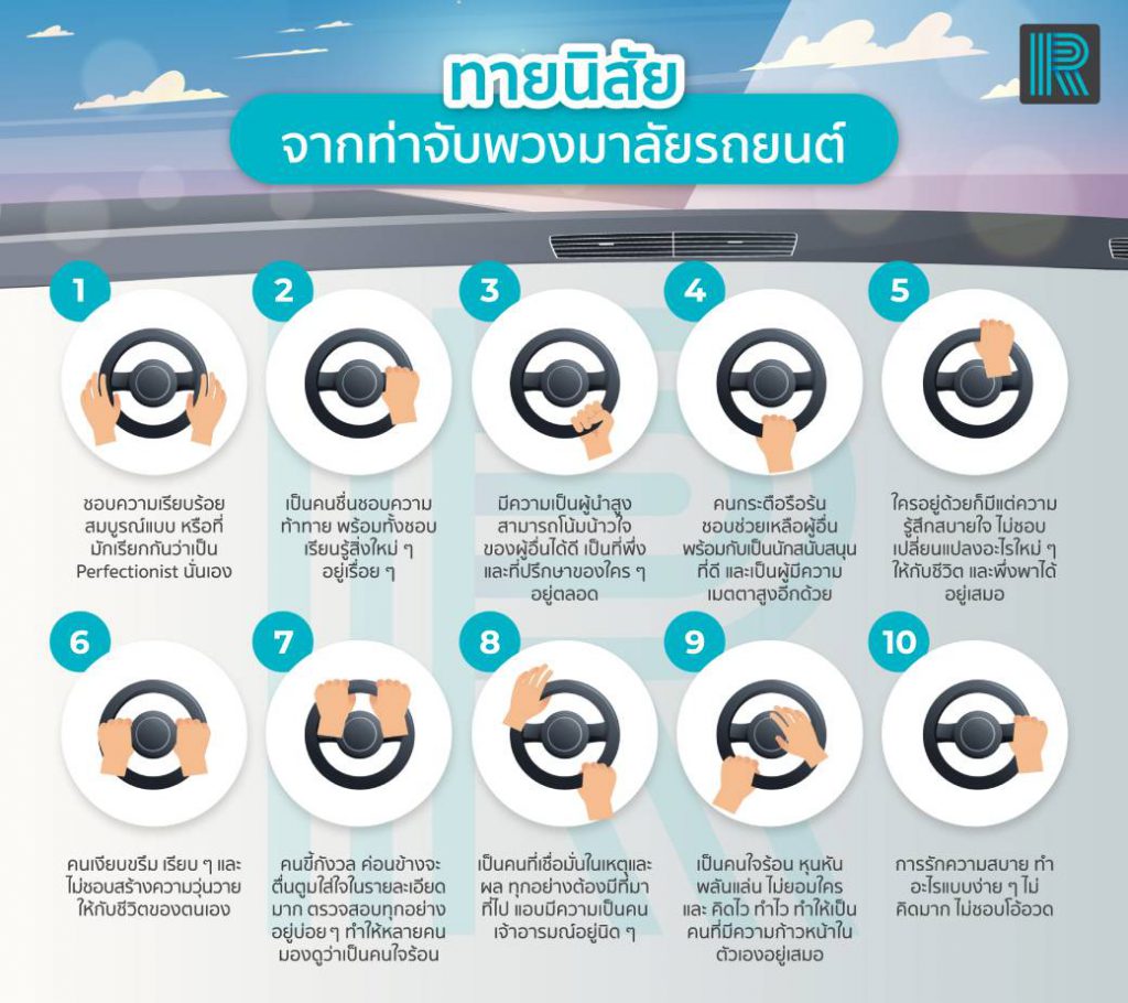 ทายนิสัย จากการจับพวงมาลัยรถ